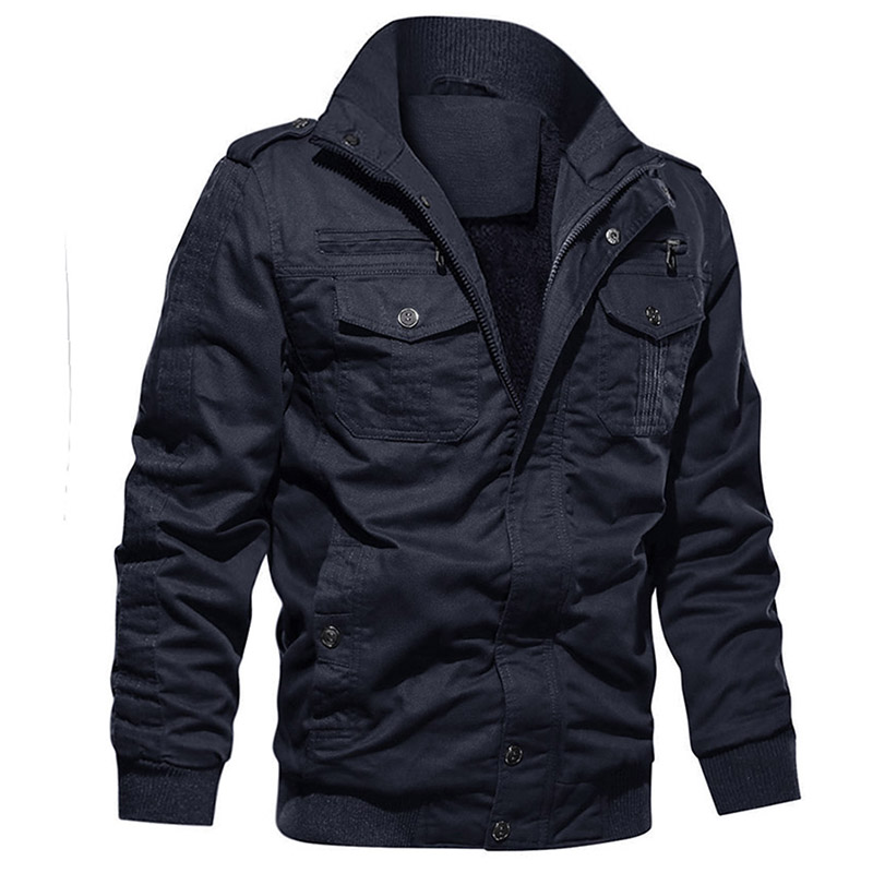 Homens do Jacket Custom Plus Size Bomber Fleece Coat Warm Wear-resistindo Thick